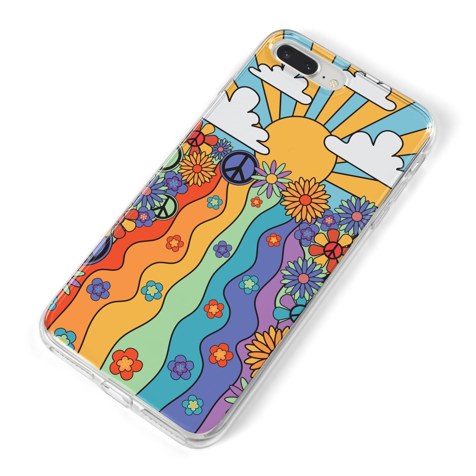 Seventies Groovy Retro iPhone 8 Plus Bumper Case on Silver iPhone Alternative Image