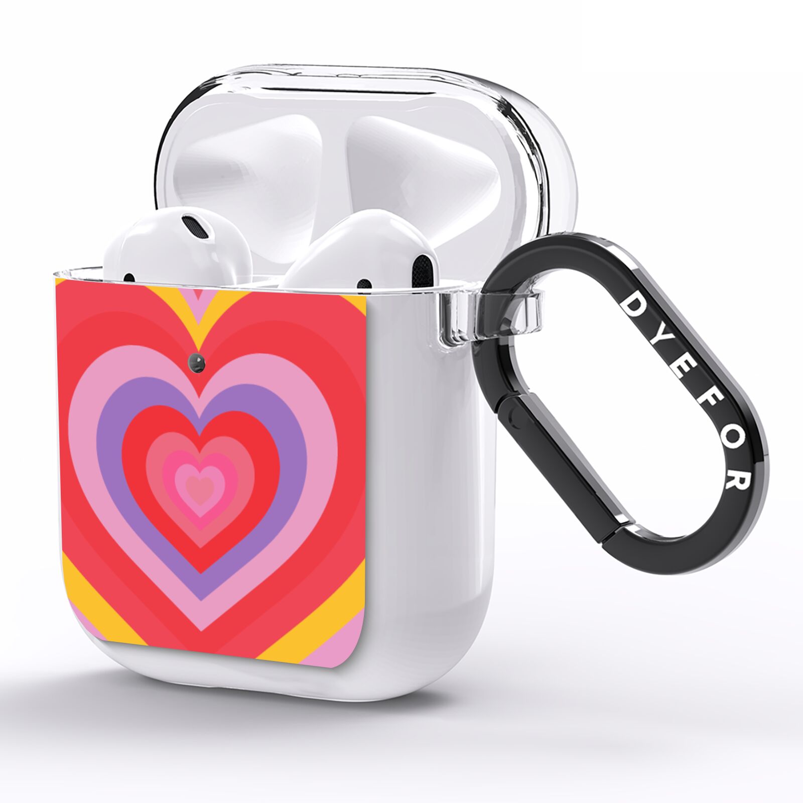 Seventies Heart AirPods Clear Case Side Image