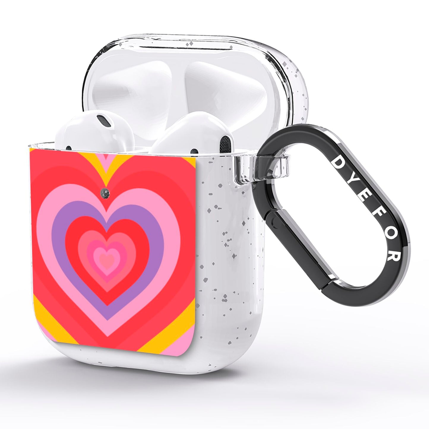 Seventies Heart AirPods Glitter Case Side Image