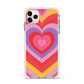 Seventies Heart Apple iPhone 11 Pro Max in Silver with White Impact Case