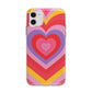 Seventies Heart Apple iPhone 11 in White with Bumper Case