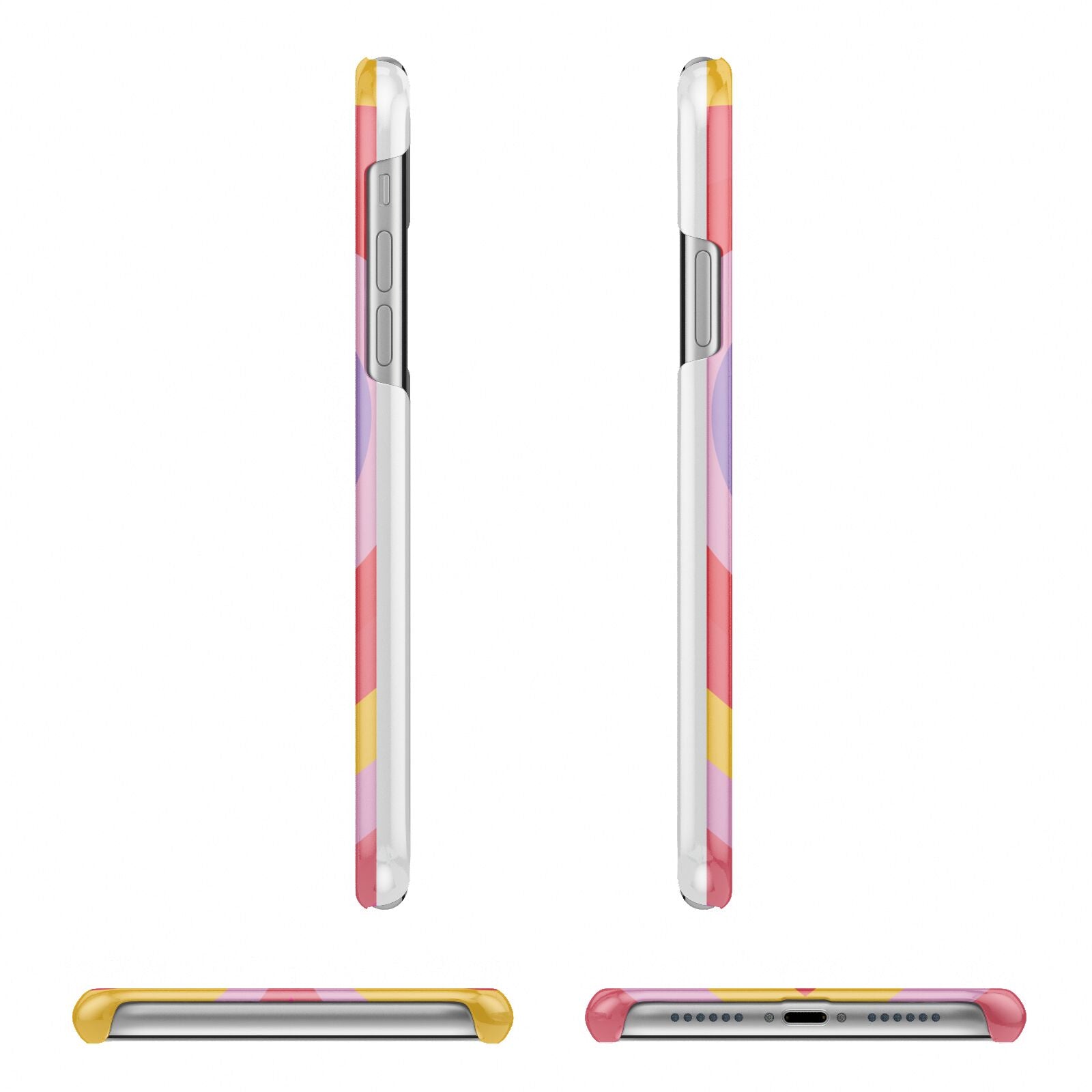 Seventies Heart Apple iPhone XR 3D Wrap Snap Case Angled Images on White Phone