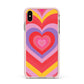 Seventies Heart Apple iPhone Xs Max Impact Case Pink Edge on Gold Phone