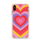 Seventies Heart Apple iPhone Xs Max Impact Case Pink Edge on Silver Phone