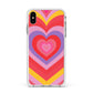 Seventies Heart Apple iPhone Xs Max Impact Case White Edge on Silver Phone