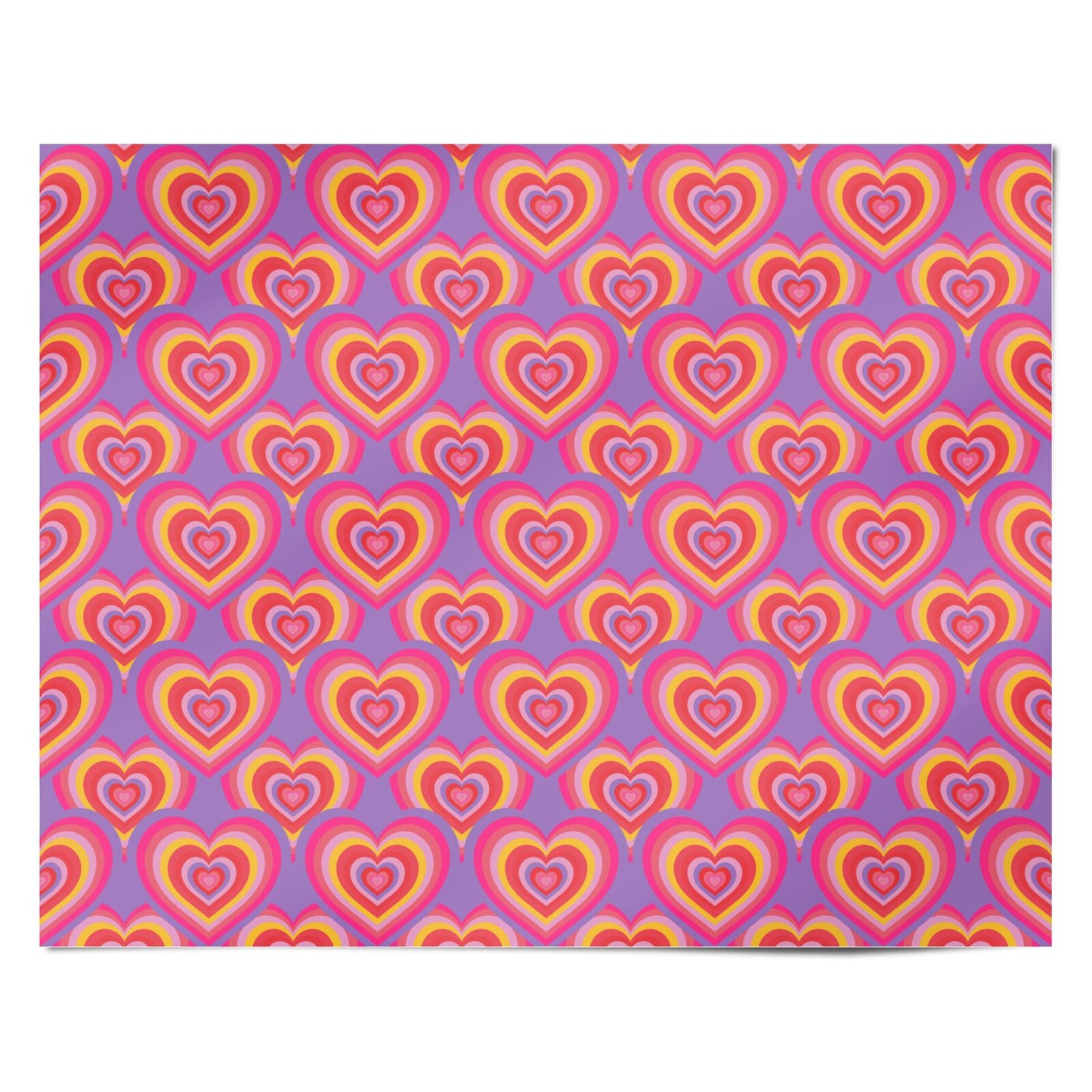 Seventies Heart Personalised Wrapping Paper Alternative
