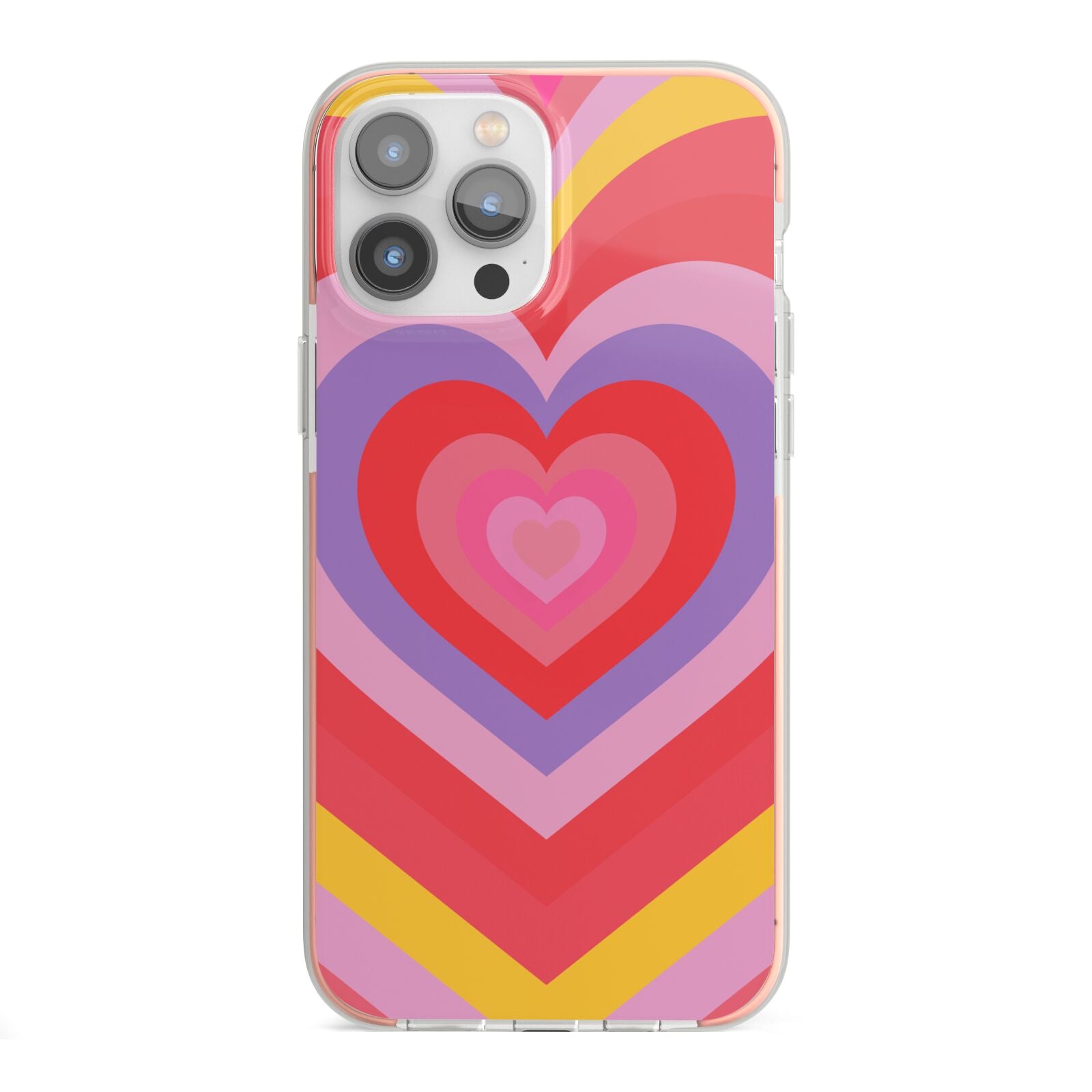 Seventies Heart iPhone 13 Pro Max TPU Impact Case with Pink Edges