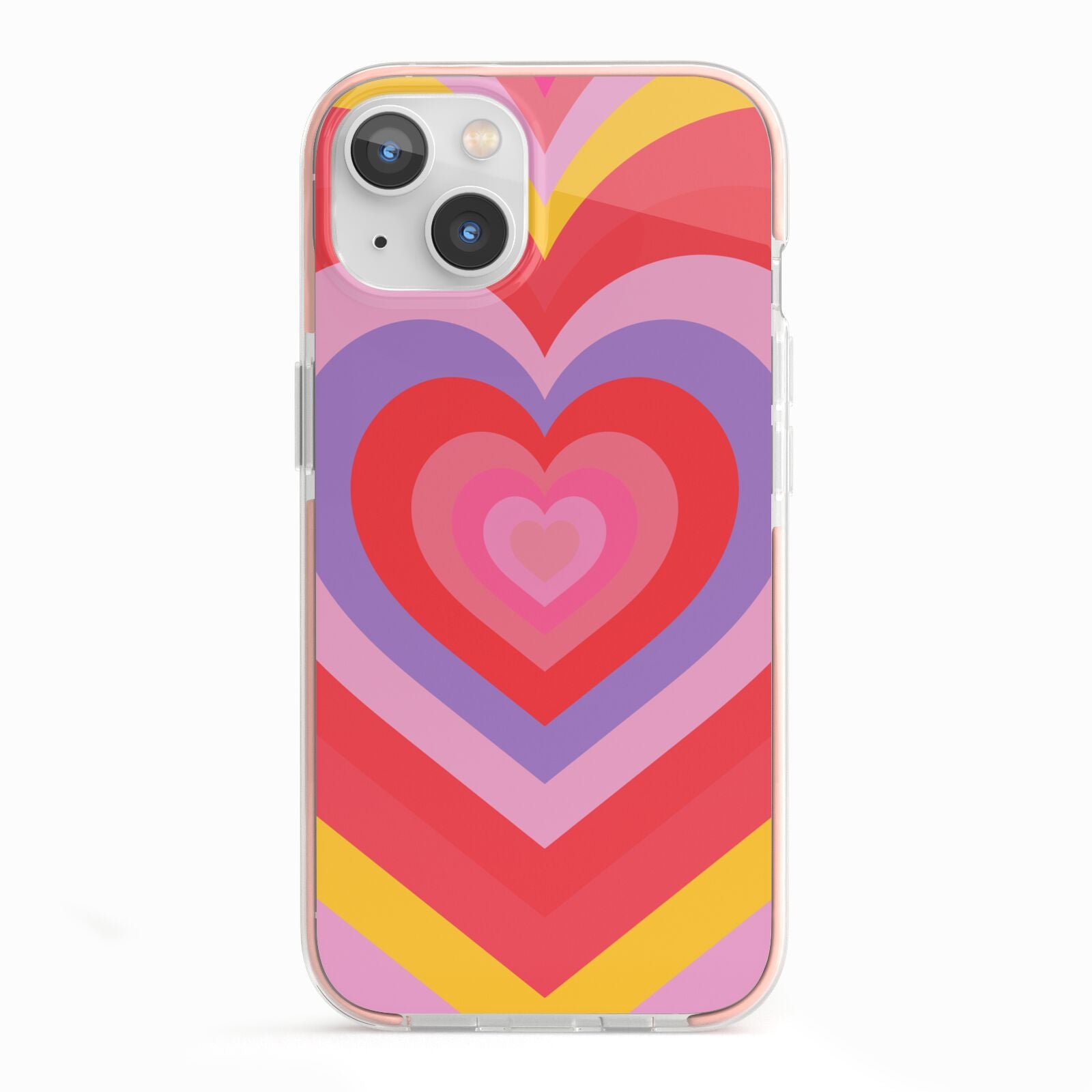 Seventies Heart iPhone 13 TPU Impact Case with Pink Edges
