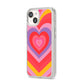 Seventies Heart iPhone 14 Clear Tough Case Starlight Angled Image
