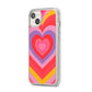 Seventies Heart iPhone 14 Plus Clear Tough Case Starlight Angled Image