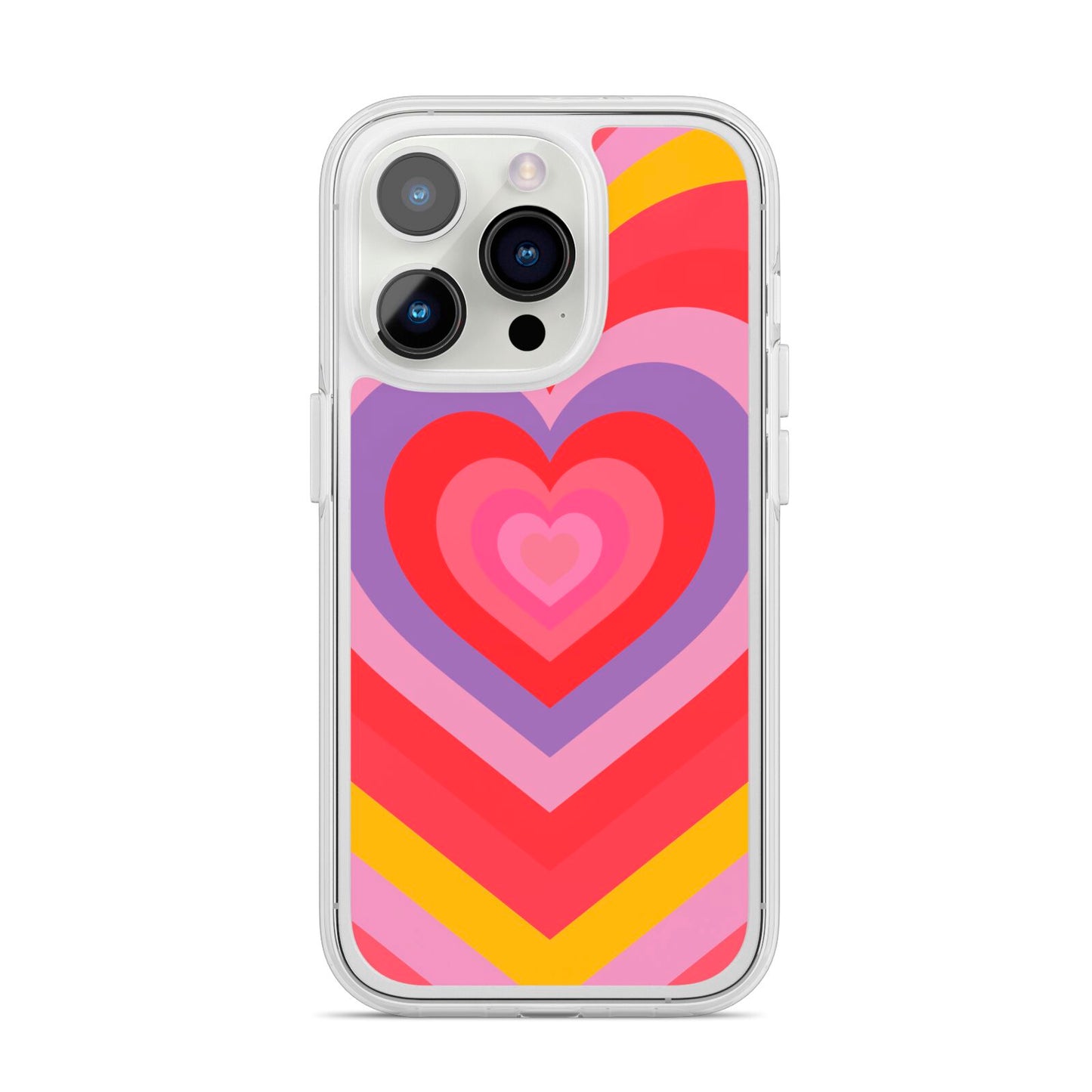 Seventies Heart iPhone 14 Pro Clear Tough Case Silver