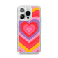 Seventies Heart iPhone 14 Pro Glitter Tough Case Silver