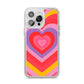 Seventies Heart iPhone 14 Pro Max Clear Tough Case Silver