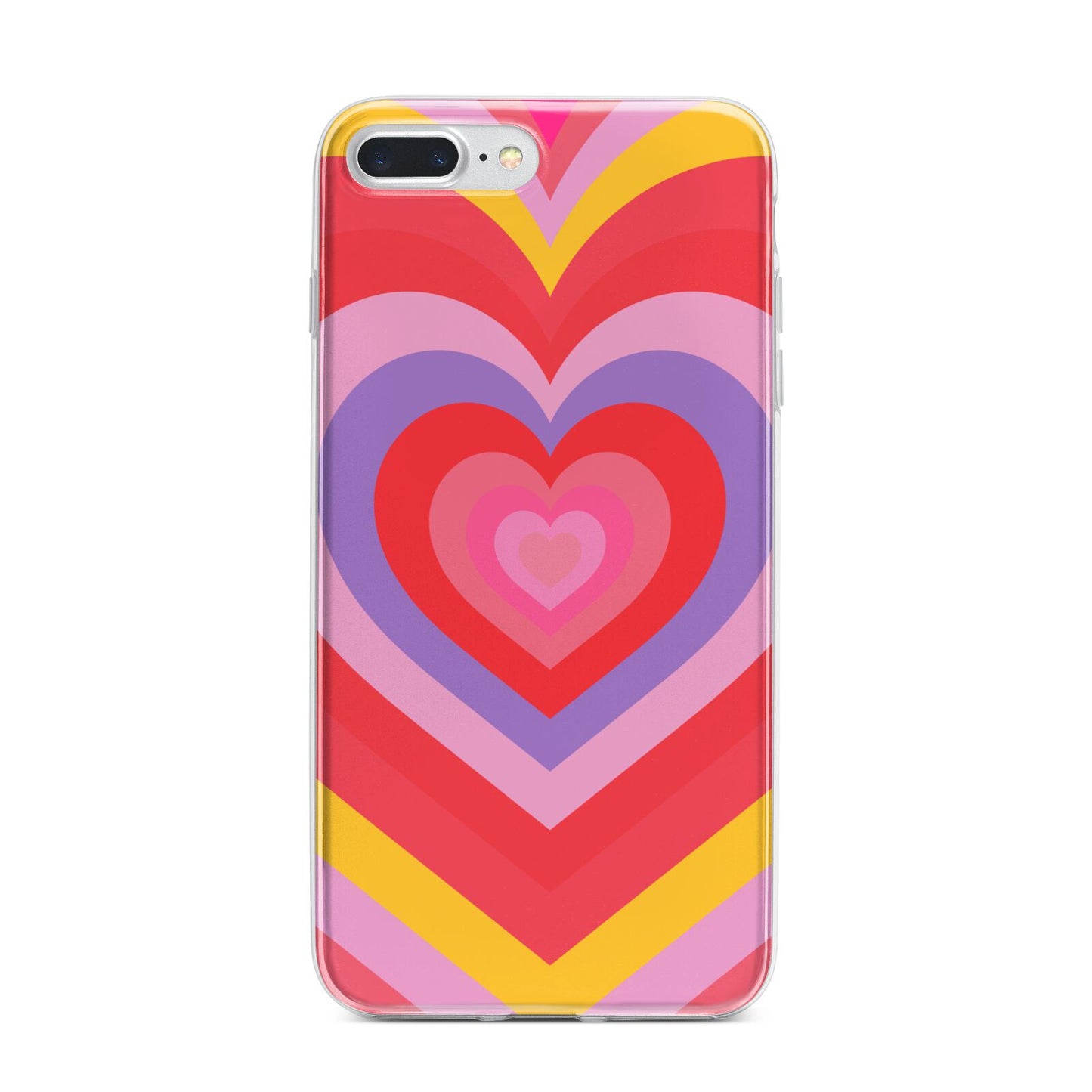 Seventies Heart iPhone 7 Plus Bumper Case on Silver iPhone