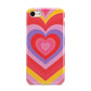 Seventies Heart iPhone 8 3D Tough Case on Gold Phone