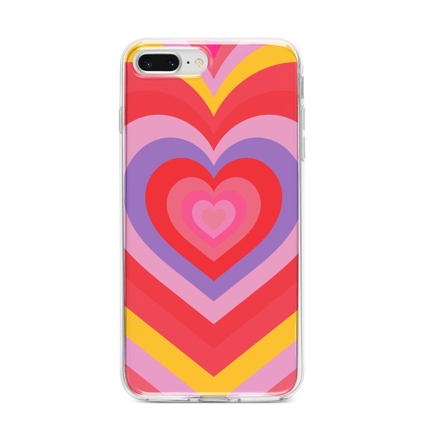Seventies Heart iPhone 8 Plus Bumper Case on Silver iPhone