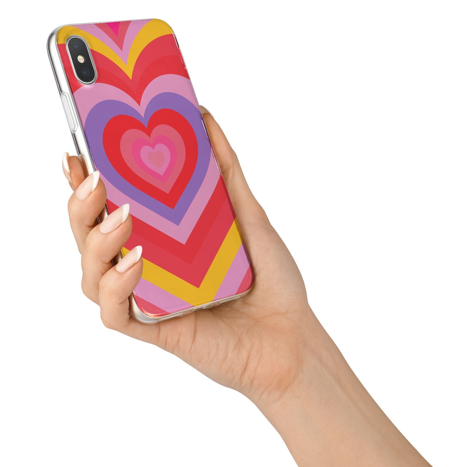 Seventies Heart iPhone X Bumper Case on Silver iPhone Alternative Image 2