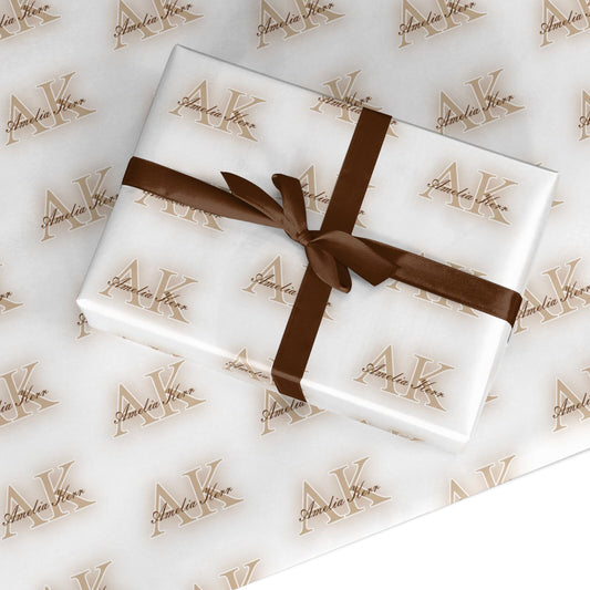 Shadow Initial Personalised Custom Wrapping Paper