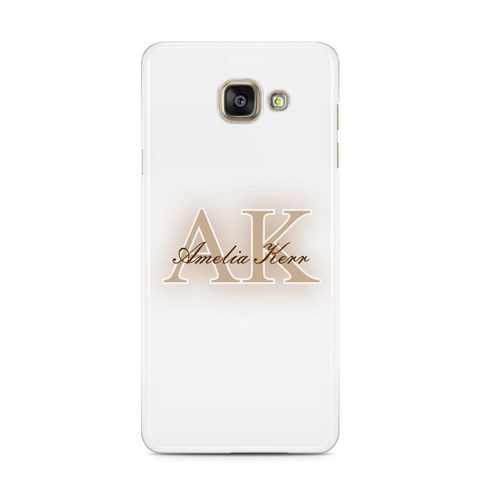 Shadow Initial Personalised Samsung Galaxy A3 2016 Case on gold phone