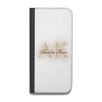 Shadow Initial Personalised Vegan Leather Flip iPhone Case