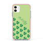 Shamrock Custom Name Apple iPhone 11 in White with Pink Impact Case