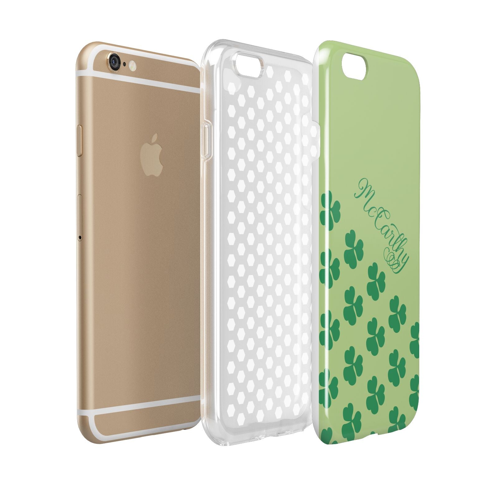 Shamrock Custom Name Apple iPhone 6 3D Tough Case Expanded view
