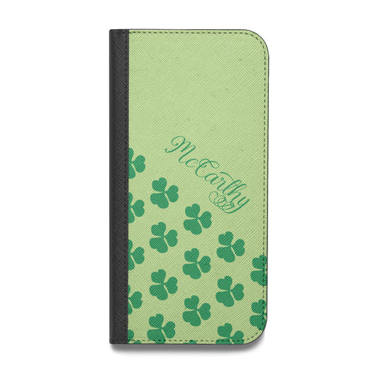 Shamrock Custom Name Vegan Leather Flip Samsung Case