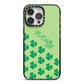 Shamrock Custom Name iPhone 14 Pro Max Black Impact Case on Silver phone