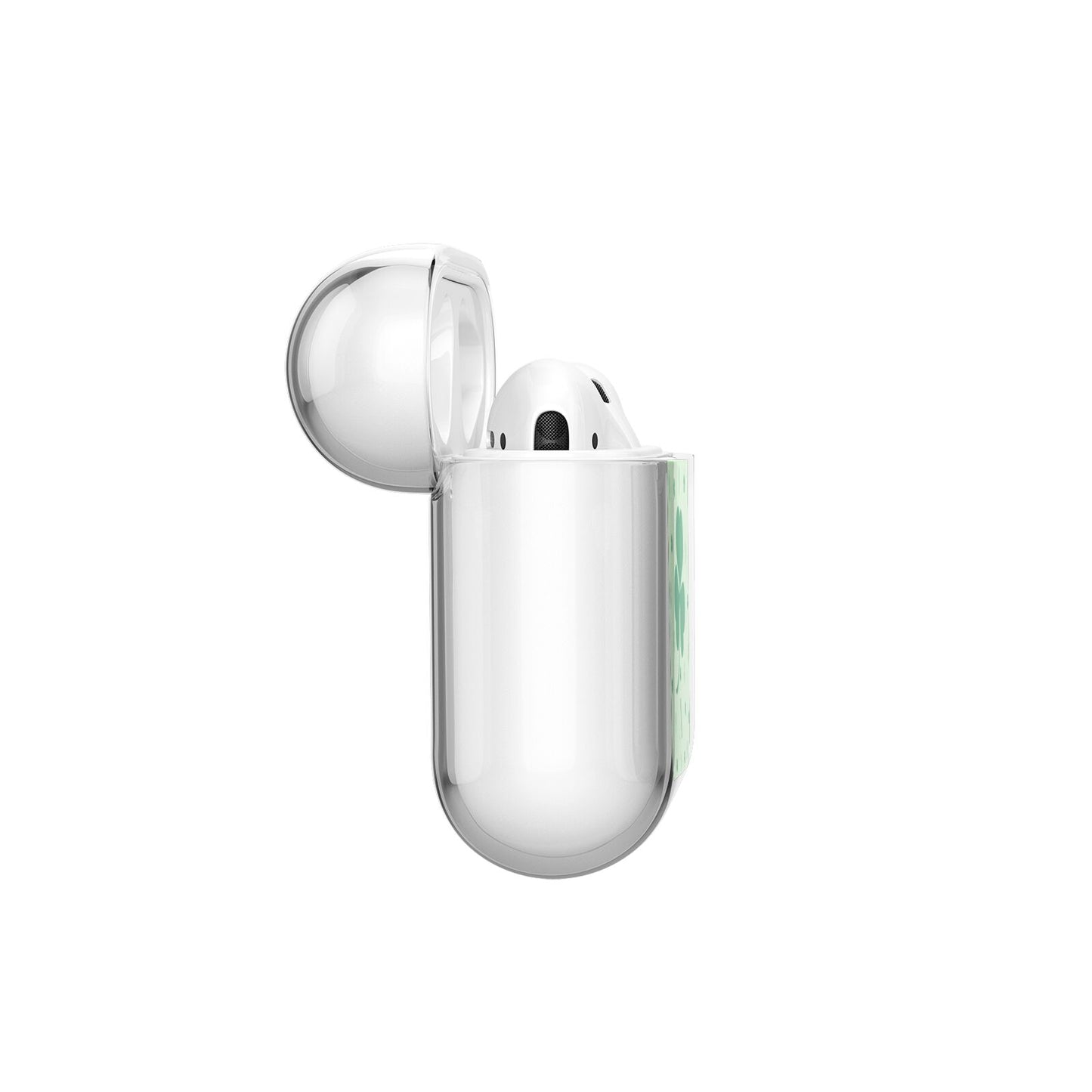 Shamrock Initial Personalised AirPods Case Side Angle