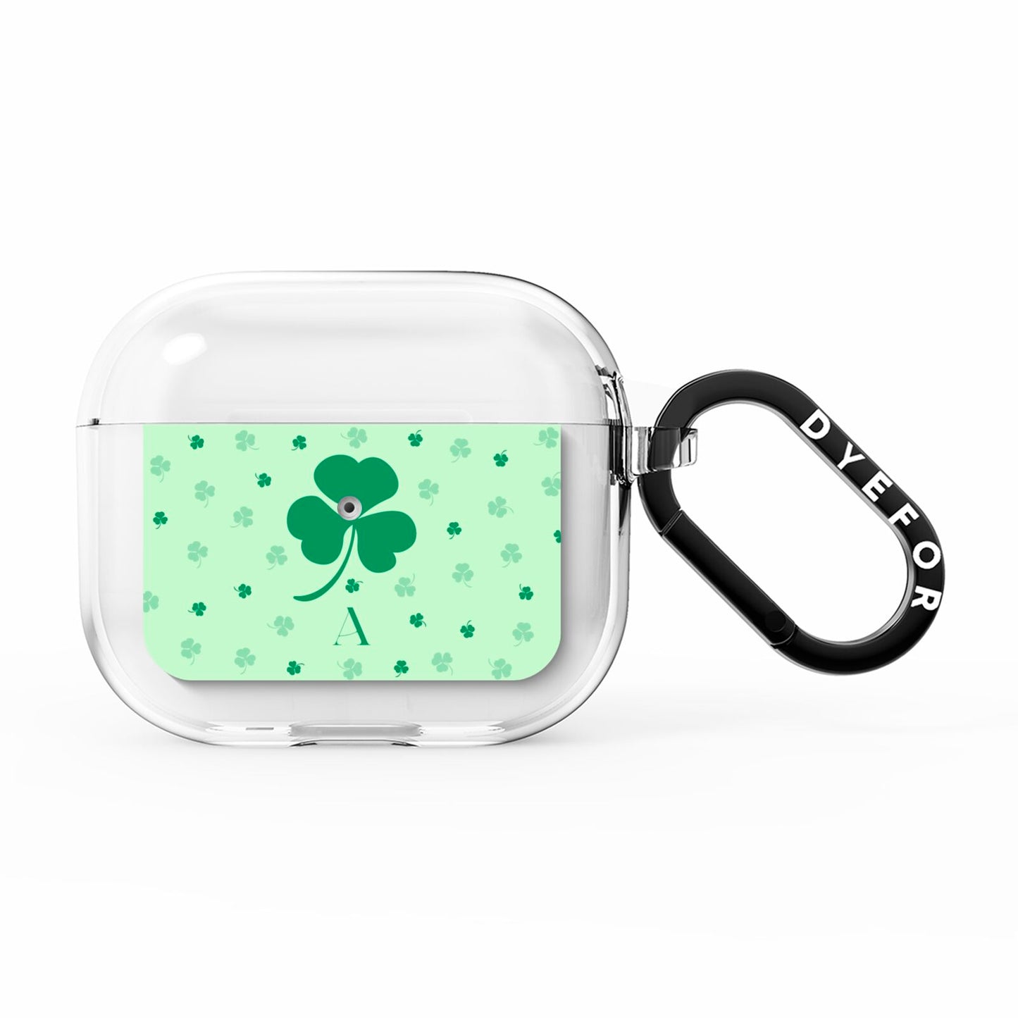Shamrock Initial Personalised AirPods Clear Case 3rd Gen