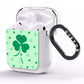 Shamrock Initial Personalised AirPods Clear Case Side Image