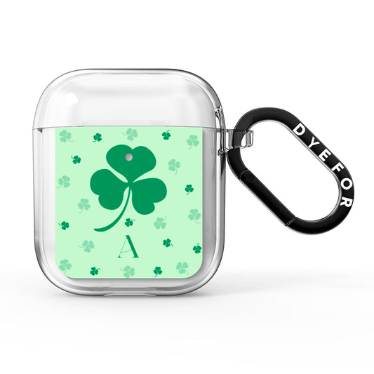 Shamrock Initial Personalised AirPods Clear Case