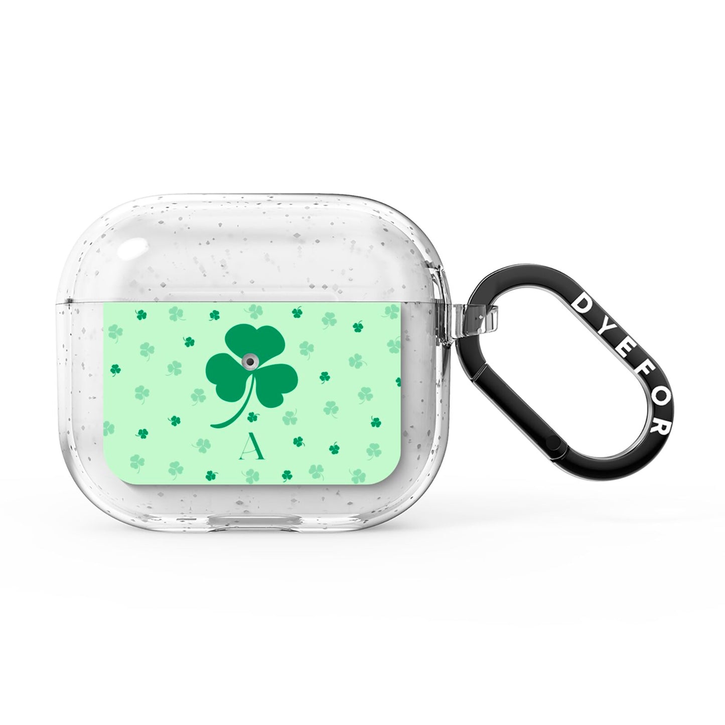 Shamrock Initial Personalised AirPods Glitter Case 3rd Gen