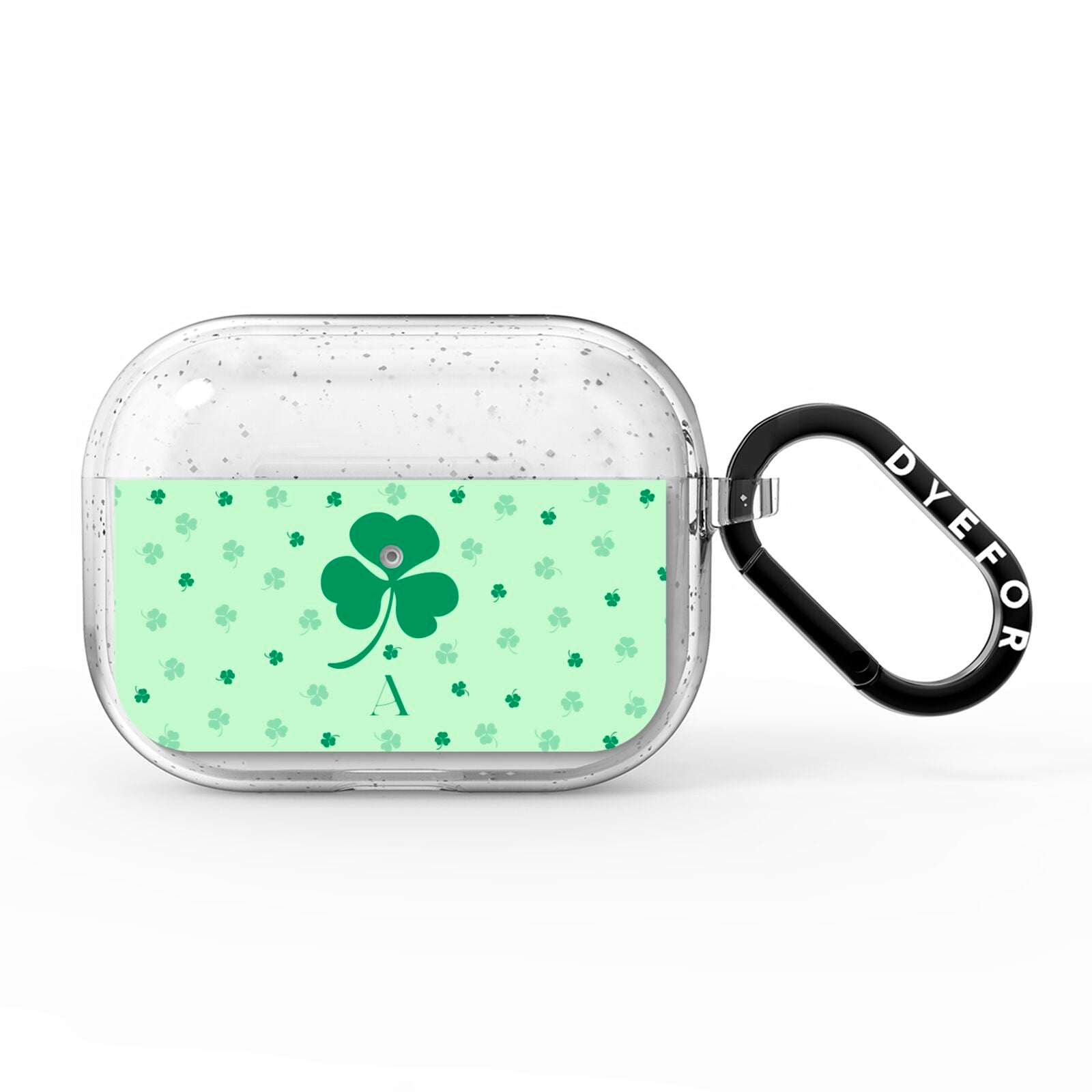 Shamrock Initial Personalised AirPods Pro Glitter Case