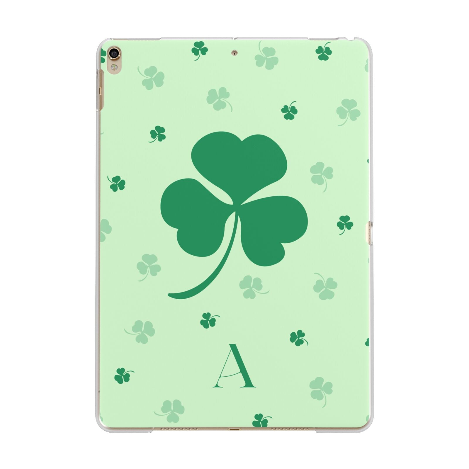 Shamrock Initial Personalised Apple iPad Gold Case