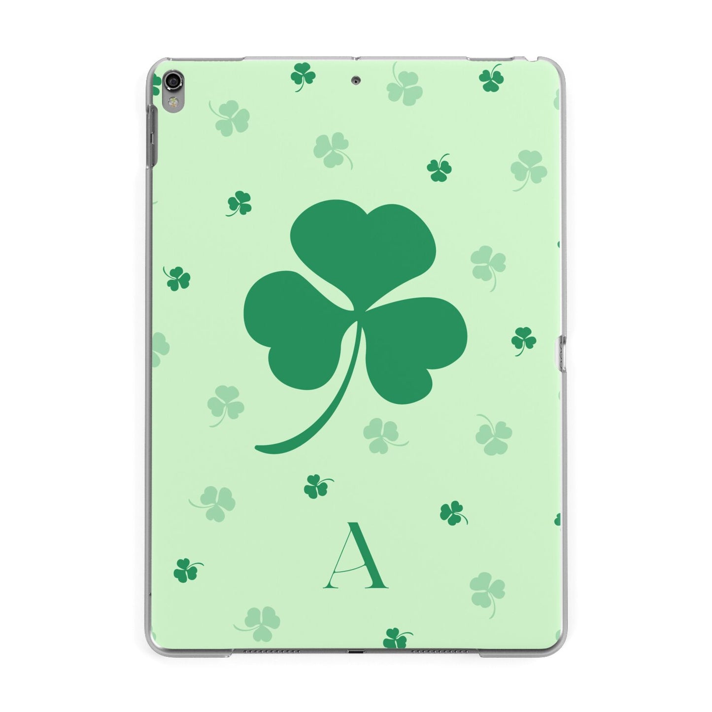 Shamrock Initial Personalised Apple iPad Grey Case