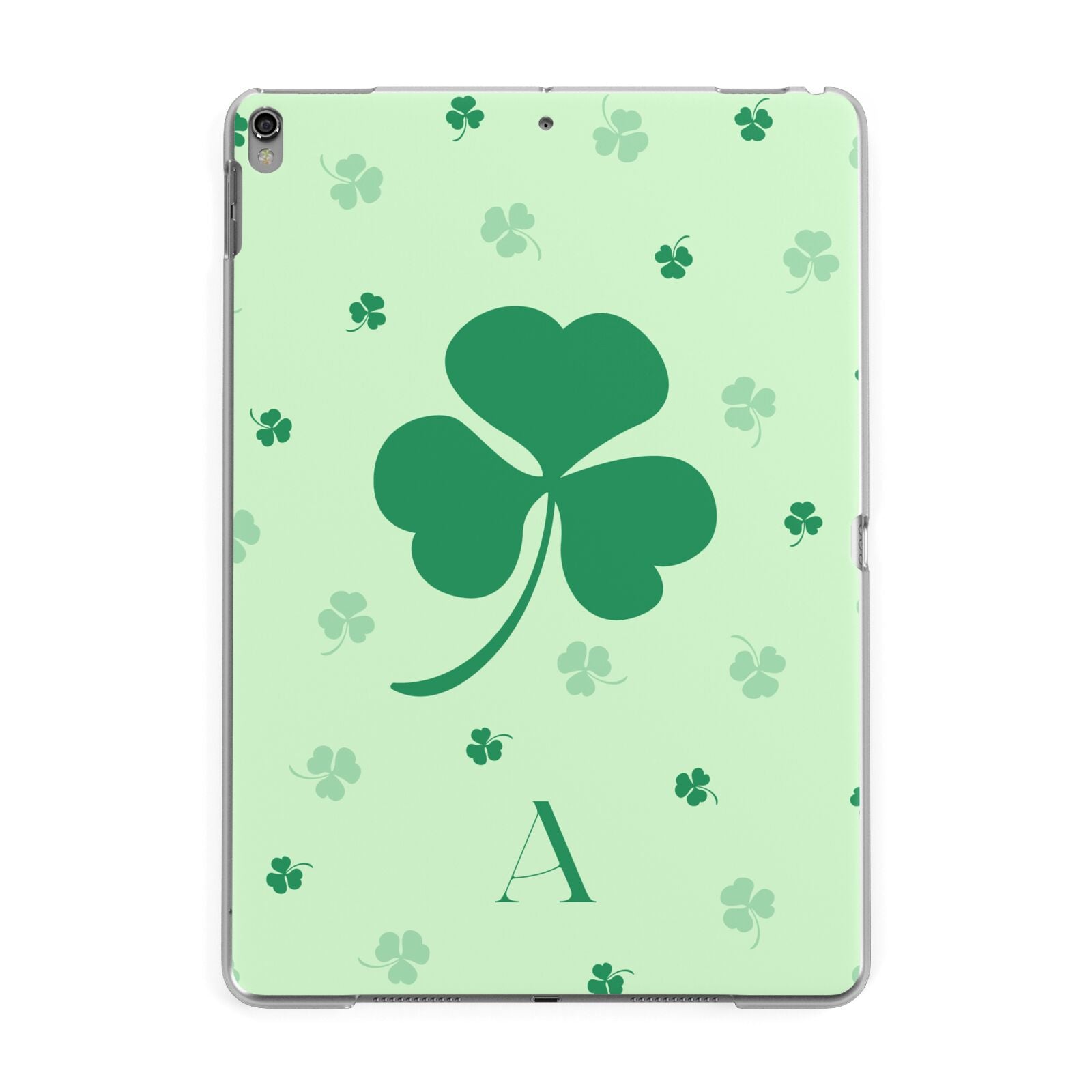 Shamrock Initial Personalised Apple iPad Grey Case