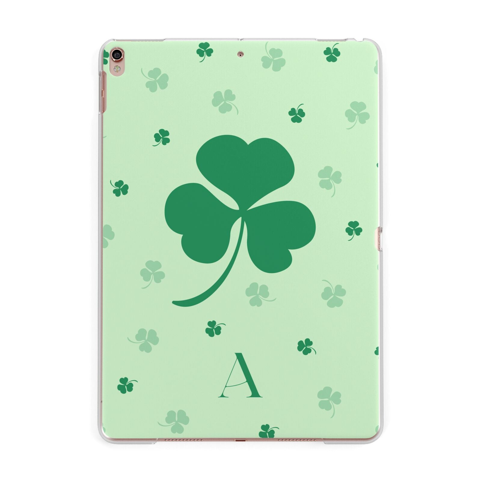 Shamrock Initial Personalised Apple iPad Rose Gold Case