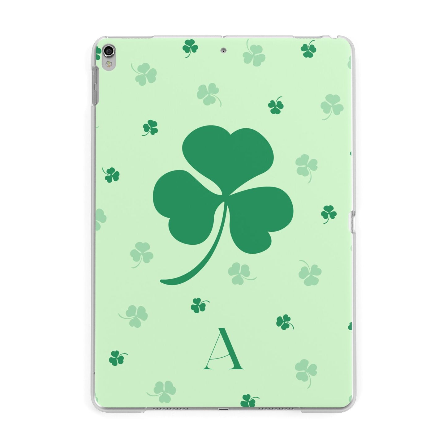 Shamrock Initial Personalised Apple iPad Silver Case