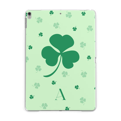 Shamrock Initial Personalised Apple iPad Silver Case