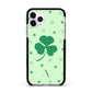 Shamrock Initial Personalised Apple iPhone 11 Pro in Silver with Black Impact Case