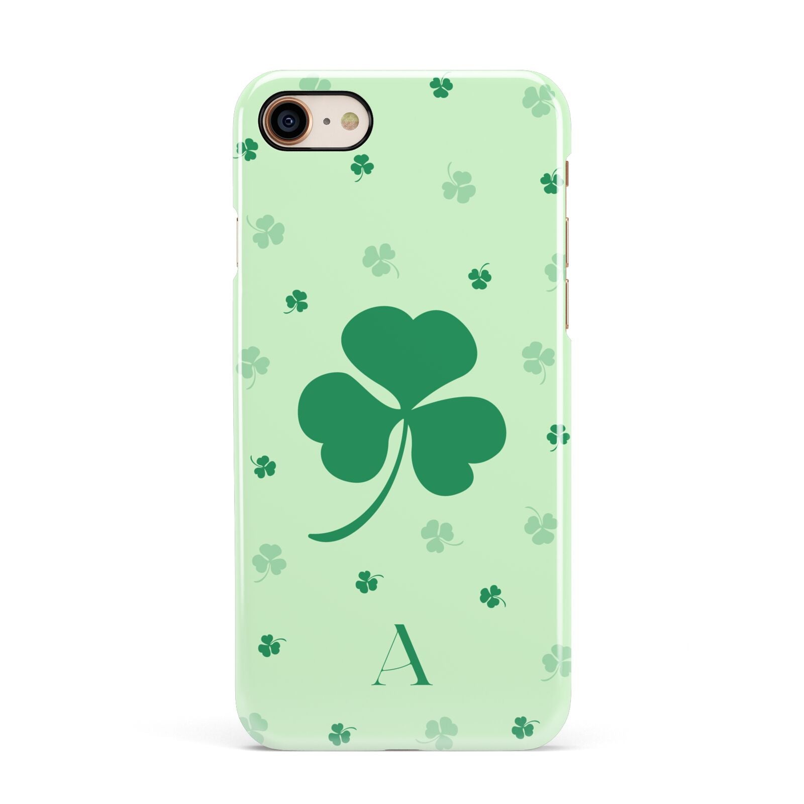 Shamrock Initial Personalised Apple iPhone 7 8 3D Snap Case