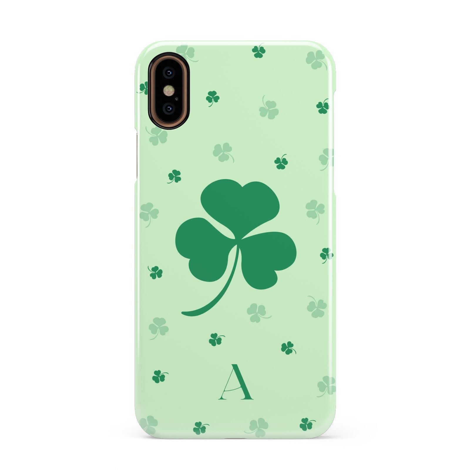 Shamrock Initial Personalised Apple iPhone XS 3D Snap Case