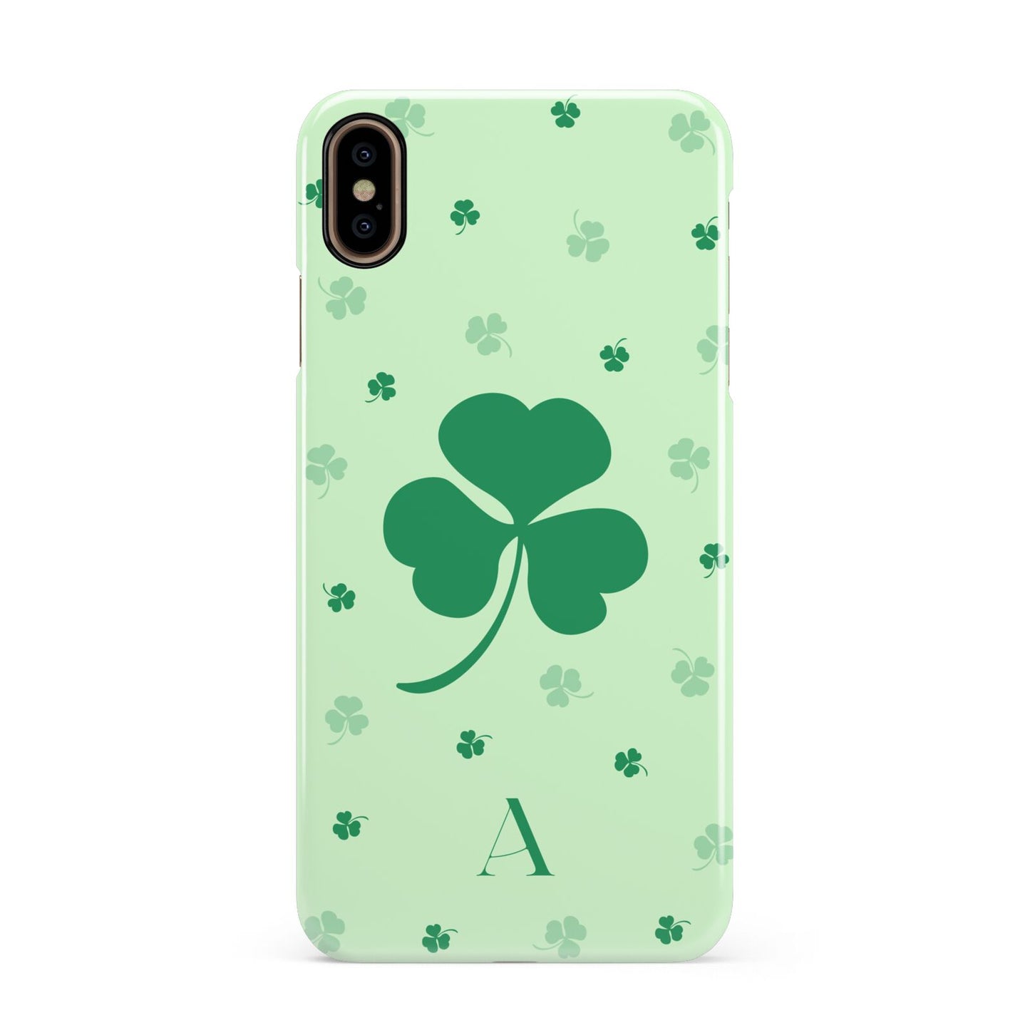 Shamrock Initial Personalised Apple iPhone Xs Max 3D Snap Case