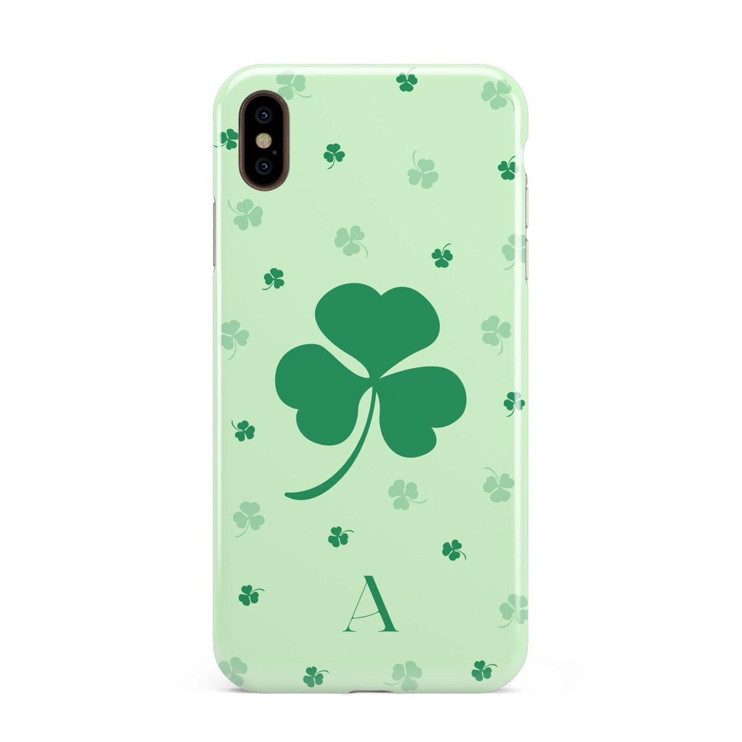 Shamrock Initial Personalised Apple iPhone Xs Max 3D Tough Case