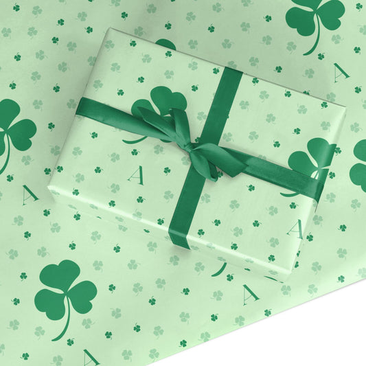 Shamrock Initial Personalised Custom Wrapping Paper