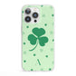 Shamrock Initial Personalised iPhone 13 Pro Clear Bumper Case