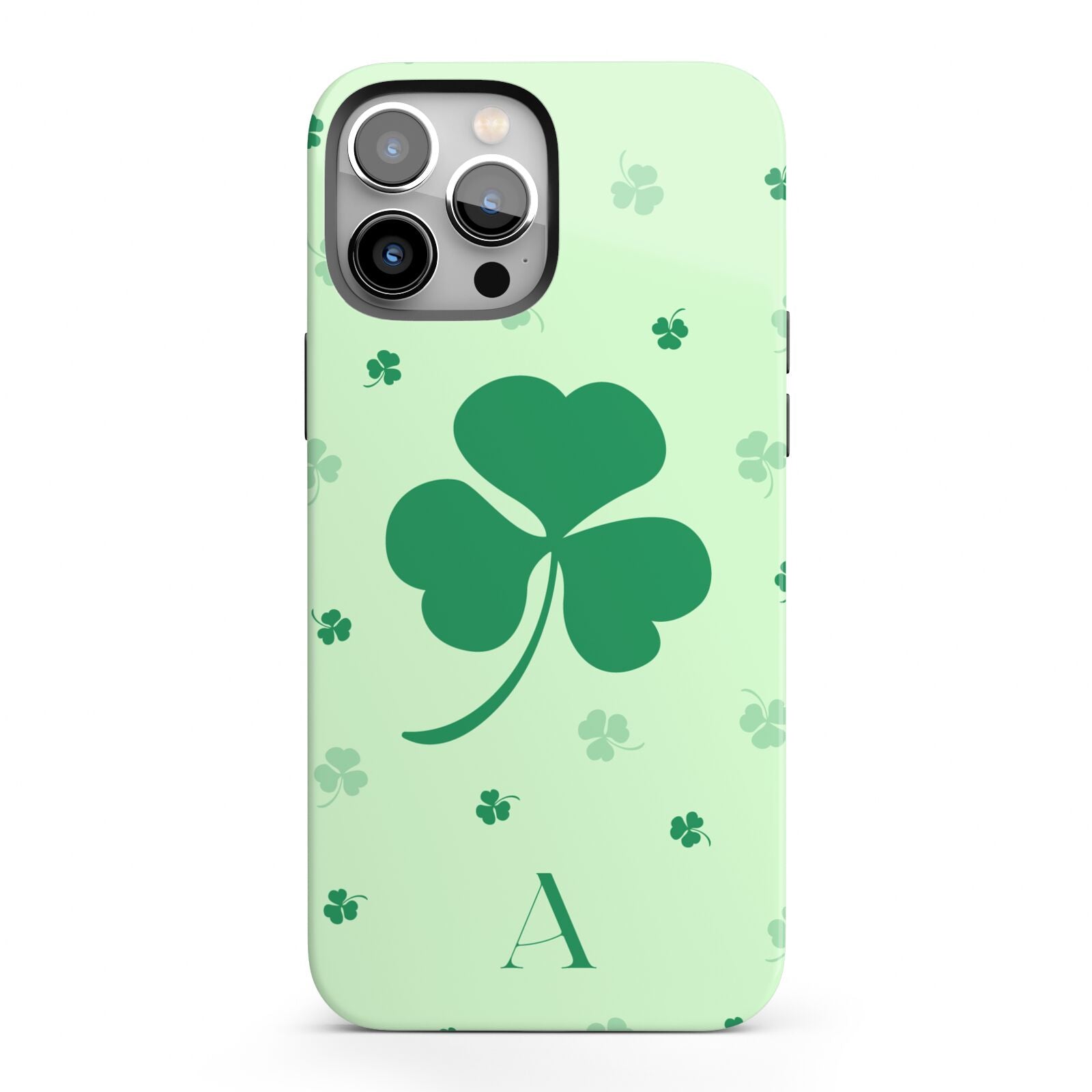 Shamrock Initial Personalised iPhone 13 Pro Max Full Wrap 3D Tough Case