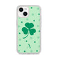 Shamrock Initial Personalised iPhone 14 Clear Tough Case Starlight