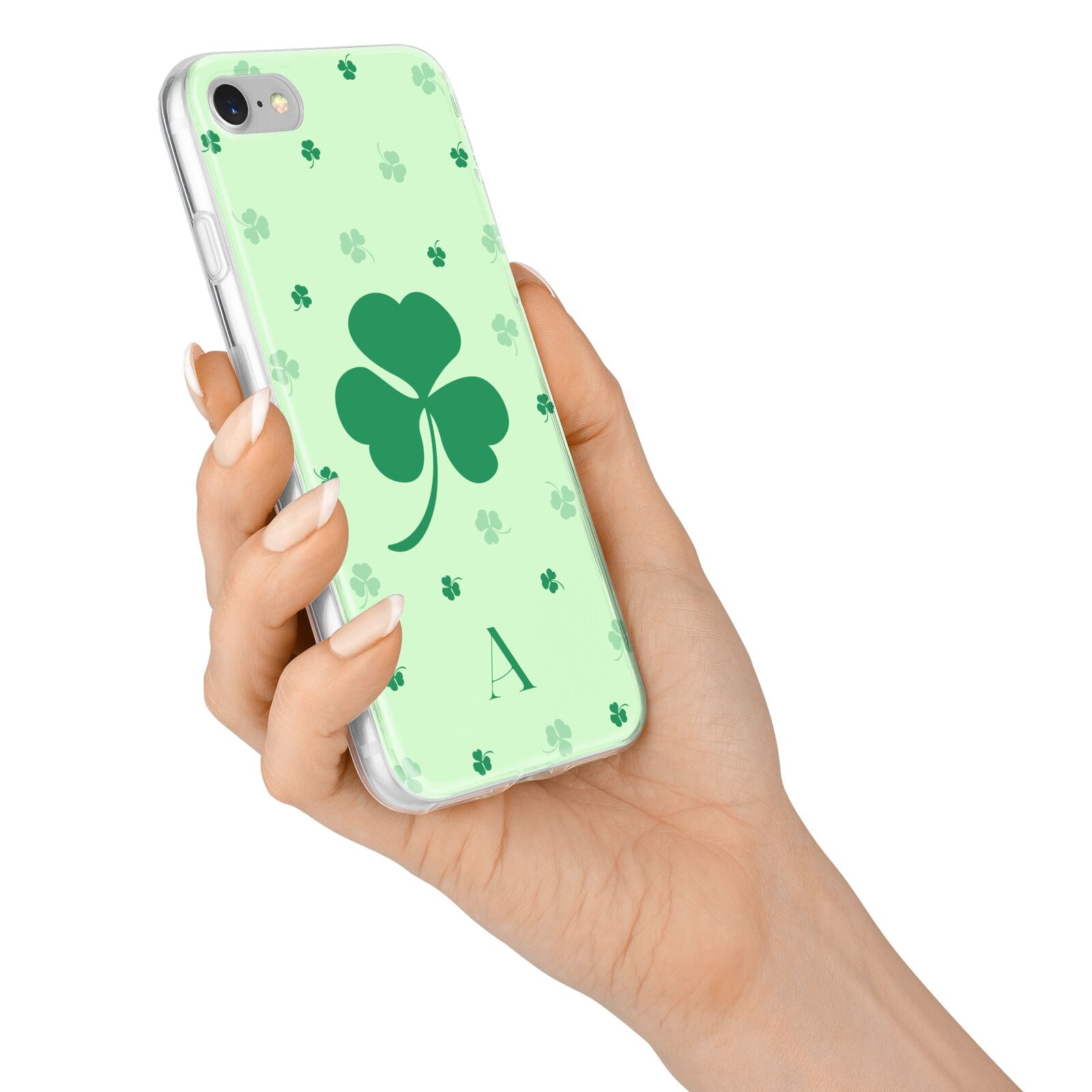 Shamrock Initial Personalised iPhone 7 Bumper Case on Silver iPhone Alternative Image